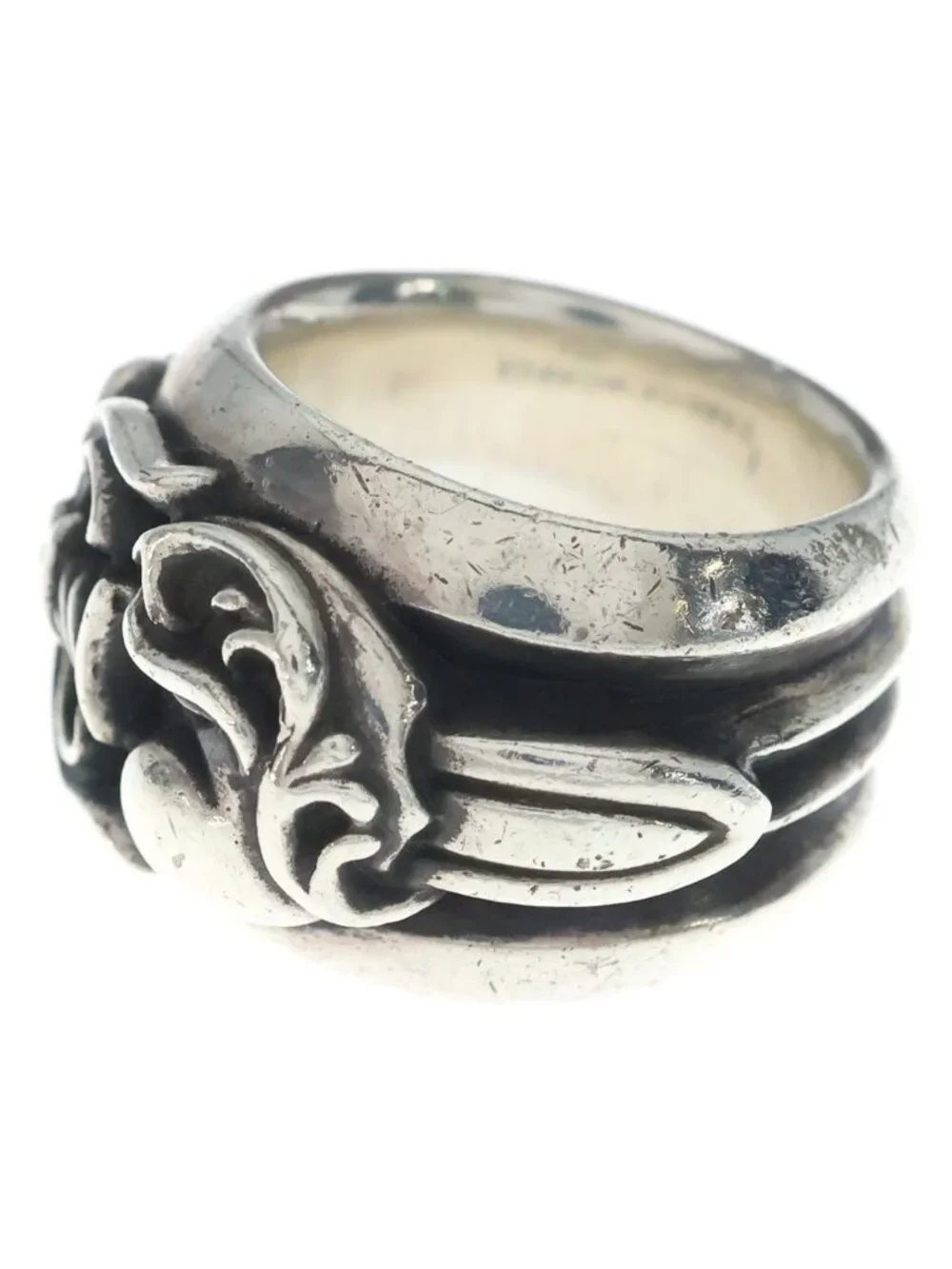 Chrome Hearts Dagger Heart Ring Silver